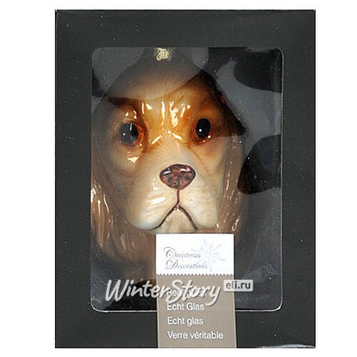 Елочная игрушка Собачка - Спаниель 9 см, стекло, подвеска Kaemingk