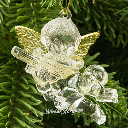 Елочная игрушка Ангел с Золотыми Крылышками 7 см, подвеска Holiday Classics