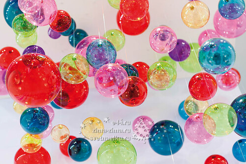 Набор пластиковых шаров Мыльные Пузыри 6 см прозрачный разноцветный, 12 шт Kaemingk