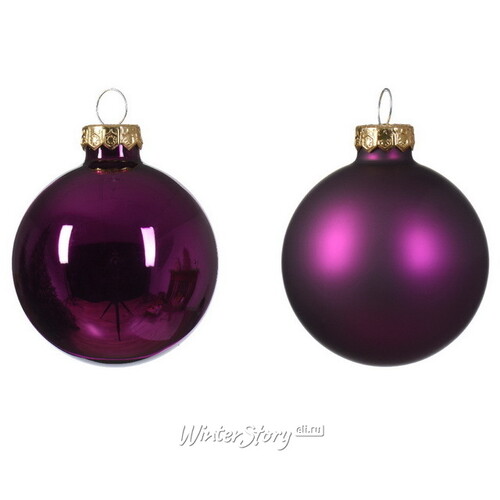 Набор стеклянных шаров 6 см royal purple mix, 10 шт Winter Deco