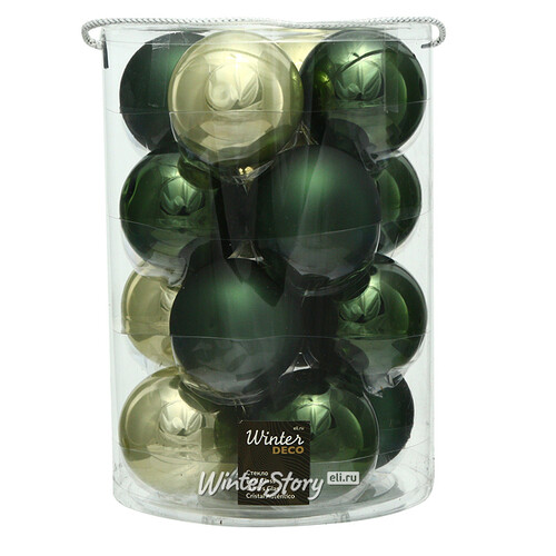 Коллекция стеклянных шаров Булонский Лес 8 см, 16 шт Winter Deco