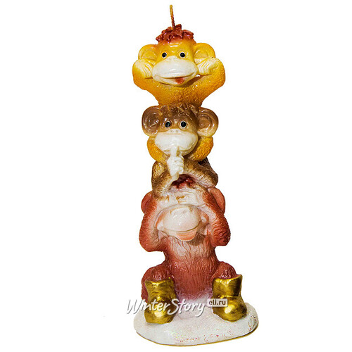Свеча "Три обезьяны", 17*7 см Снегурочка