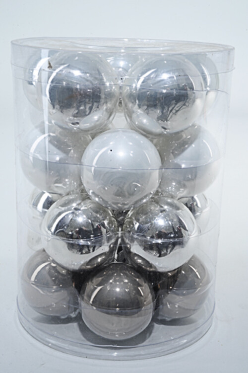 Коллекция стеклянных шаров Серебряные Грезы 6 см, 20 шт Kaemingk