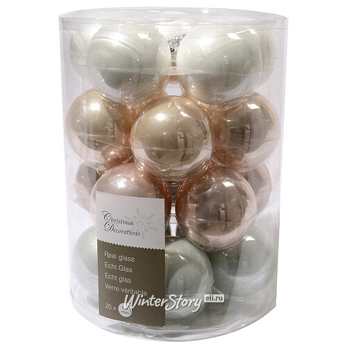 Коллекция стеклянных шаров Пастельные Мечты 6 см, 20 шт Kaemingk