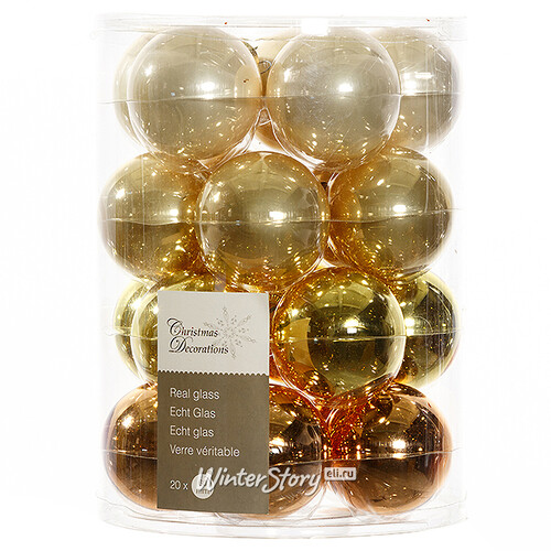 Коллекция стеклянных шаров Жемчужная Роскошь 6 см, 20 шт Kaemingk