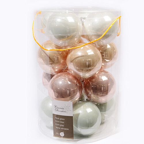 Коллекция стеклянных шаров Пастельные Мечты 8 см, 16 шт Kaemingk