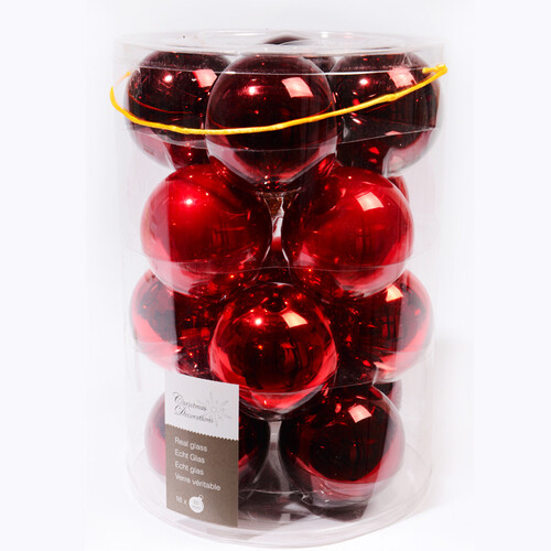 Коллекция стеклянных шаров Бургундия 8 см, 16 шт Kaemingk