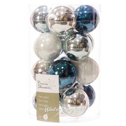 Коллекция стеклянных шаров Северное Сияние 6 см, 16 шт Kaemingk