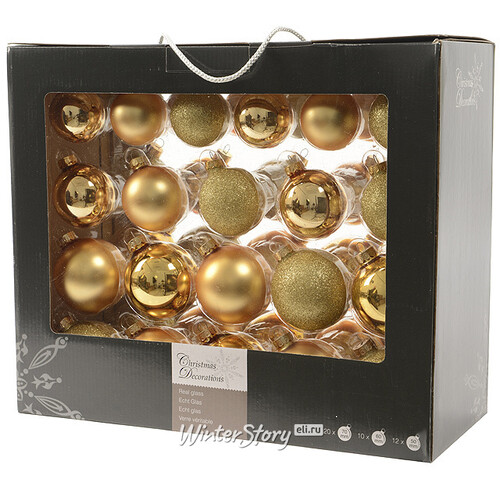Набор стеклянных шаров Роскошь золота mix 42 шт, уцененный Kaemingk