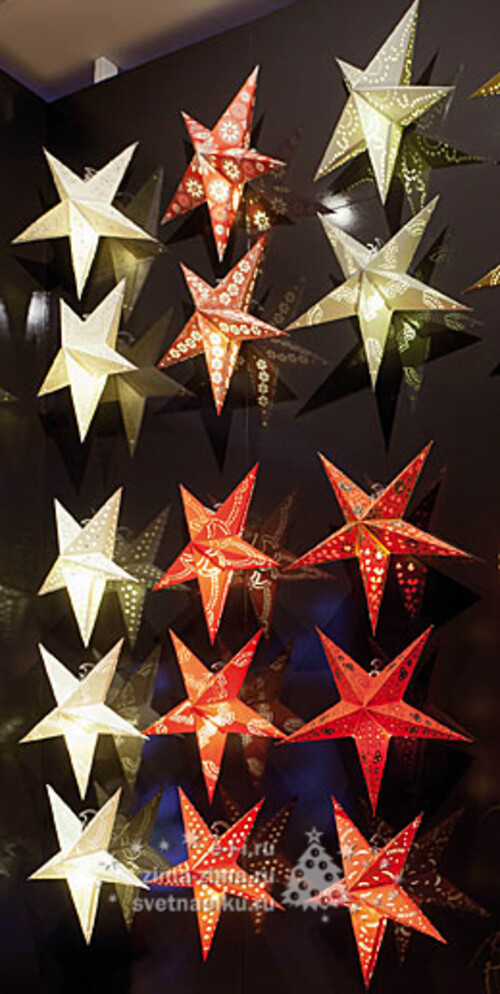 Звезда из бумаги светящаяся, 60 см, красная Kaemingk