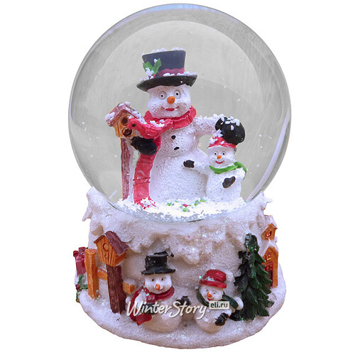 Снежный шар Семейка Снеговичков 6.5 см Crystal Deco