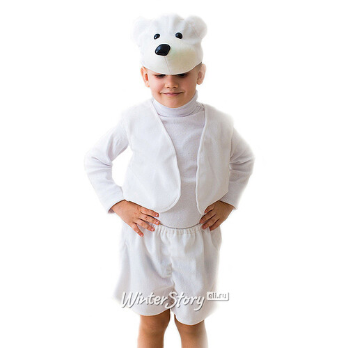 Карнавальный костюм Белый мишка, рост 104-116 см Бока С