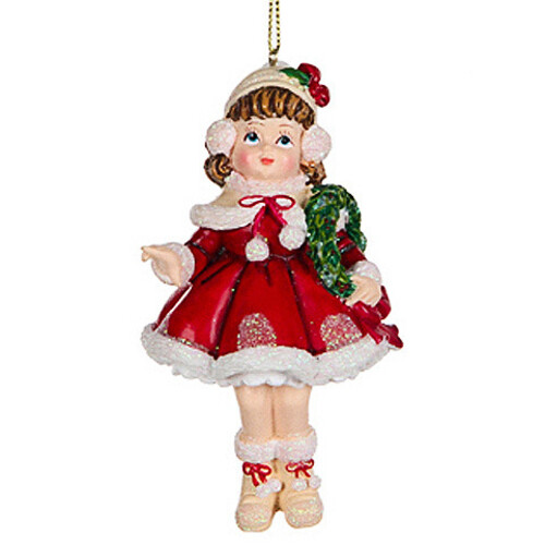Елочная игрушка Ребятишки на Рождество - Девочка 11 см, подвеска Edelman