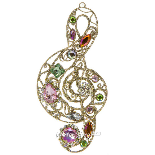 Елочное украшение Музыкальная Фантазия - Скрипичный Ключ 14 см, подвеска Katherine’s Collection