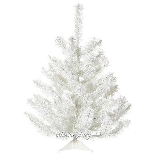 Искусственная настольная белая елка Радужная 60 см, ПВХ Елки Торг