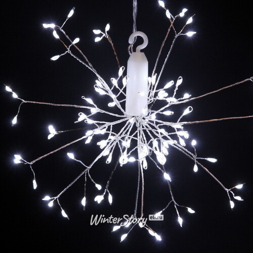 Светодиодное украшение Разряд Молнии 20 см, 120 холодных белых LED ламп, батарейки, серебряная проволока, IP20 Serpantin