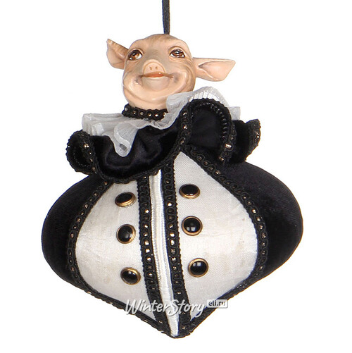 Елочное украшение Важная Персона - Свин 10 см, подвеска Katherine’s Collection