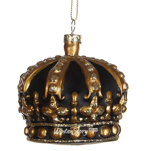 Елочная игрушка Корона Монарха 9 см черная, подвеска Katherine’s Collection