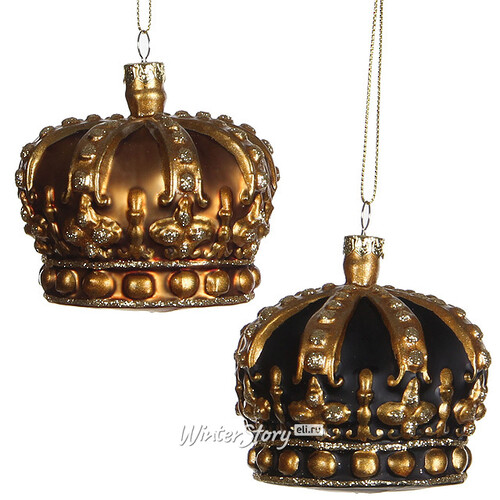 Елочная игрушка Корона Монарха 9 см золотая, подвеска Katherine’s Collection