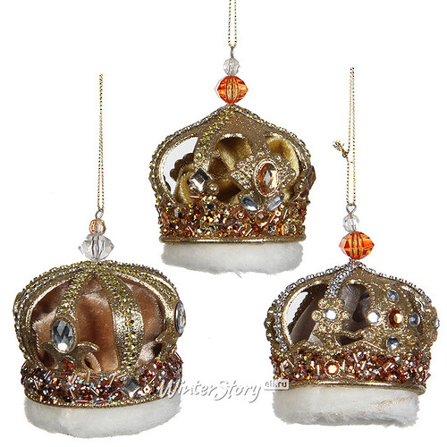 Елочная игрушка Корона для Императора 10 см золотая, подвеска Katherine’s Collection