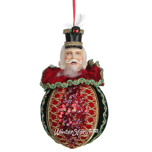 Елочное украшение Щелкунчик в Красном Камзоле 18 см, подвеска Katherine’s Collection
