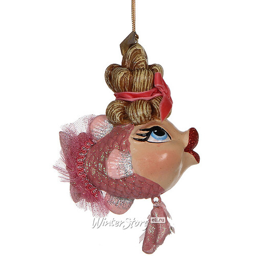 Елочная игрушка Рыбка-Балерина в Розовом 15 см, подвеска Katherine’s Collection