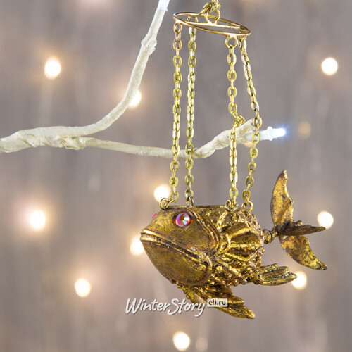 Елочная игрушка Золотая Рыбка 7*8 см, подвеска Katherine’s Collection