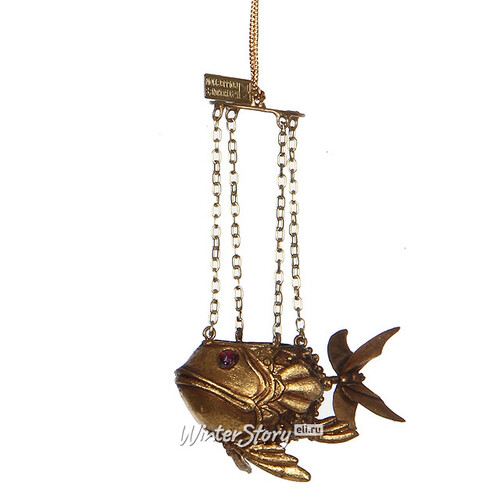 Елочная игрушка Золотая Рыбка 7*8 см, подвеска Katherine’s Collection