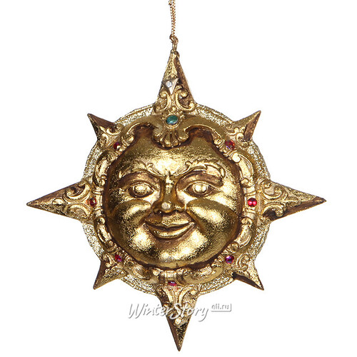 Елочная игрушка Небесное Светило - Солнце 15 см золото, подвеска Katherine’s Collection