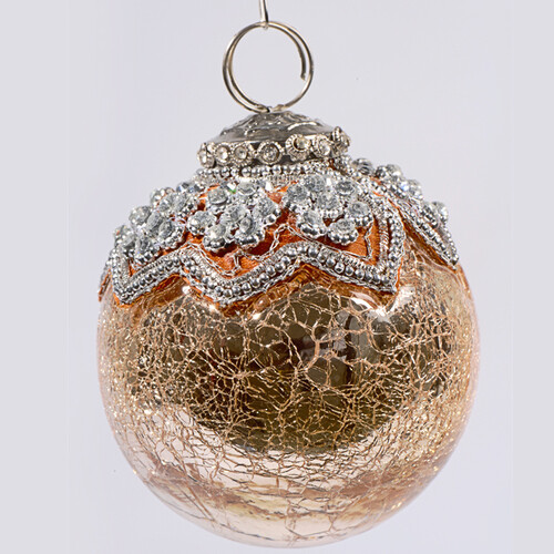 Винтажный шар Старинные кружева, 10 см, золото, стекло Kaemingk