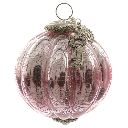 Винтажный шар Романтическая Тайна 10 см розовый глянец, стекло Kaemingk