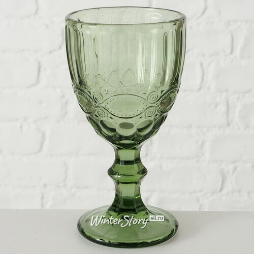 Бокал для вина Монруж 17 см зеленый, стекло Boltze