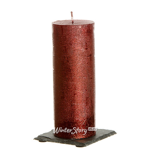 Декоративная свеча Металлик Гранд 180*68 мм бордовая Kaemingk
