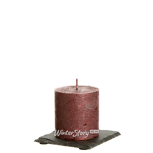 Декоративная свеча Металлик Миди 70*68 мм бордовая Kaemingk