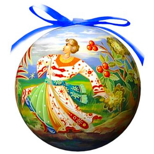 Пластиковый елочный шар Русские Народные Промыслы Жар Птица 10 см Незабудка