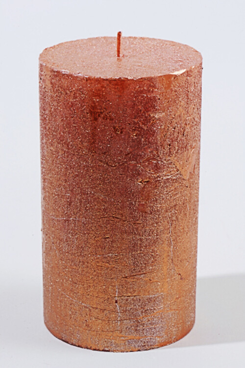 Декоративная свеча Металлик Гранд 180*68 мм оранжевая Kaemingk