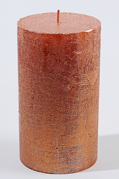 Декоративная свеча Металлик Миди 70*68 мм оранжевая Kaemingk