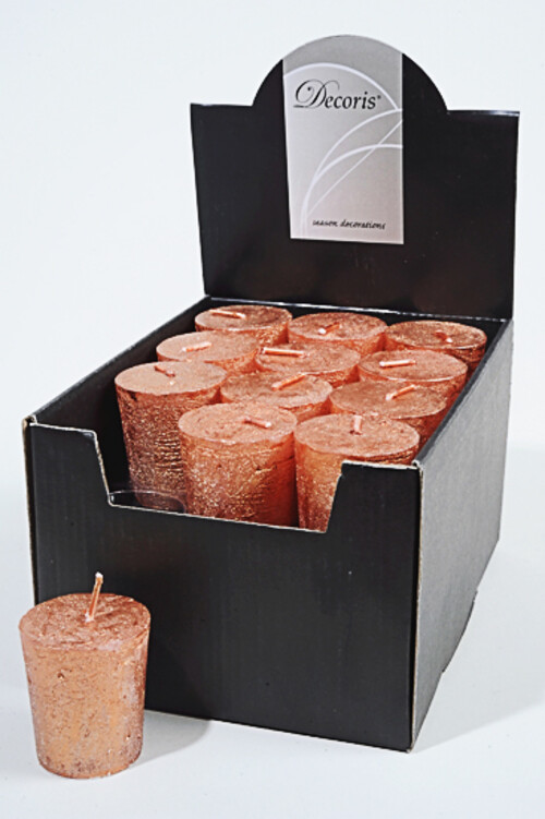 Чайная свеча Металлик оранжевая Kaemingk