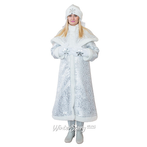 Взрослый новогодний костюм Снегурочка Царская, 44-48 размер Бока С