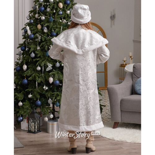 Взрослый новогодний костюм Снегурочка Царская, 44-48 размер Бока С