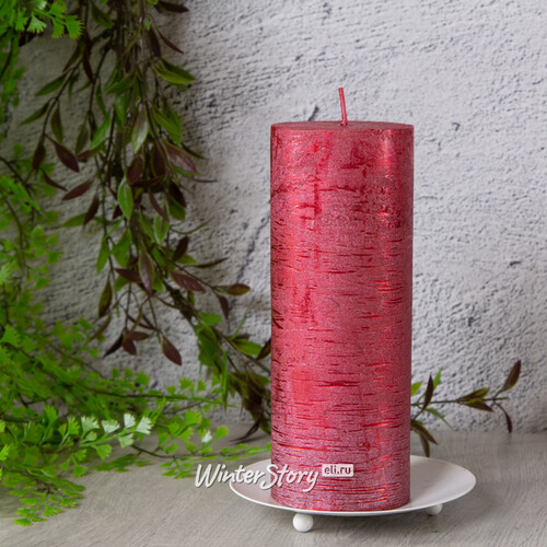 Декоративная свеча Металлик Гранд 180*68 мм красная Kaemingk