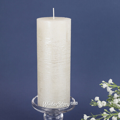 Декоративная свеча Металлик Гранд 180*68 мм белая Kaemingk