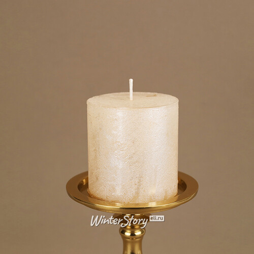 Декоративная свеча Металлик Миди 70*68 мм кремовая Kaemingk
