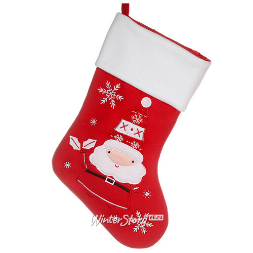 Рождественский носок из флиса "Традиция" 38 см Billiet