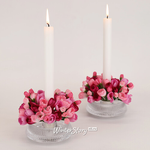 Венок для свечи Крокусы - Fascino Rosa 13 см EDG