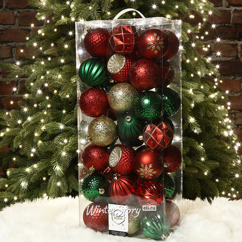 Набор пластиковых шаров Shine Collection: Christmas Classic 8 см, 42 шт Winter Deco