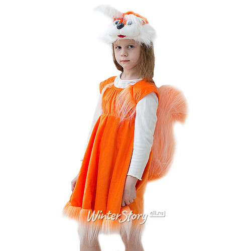 Карнавальный костюм для девочек Белка рыжая, рост 104-116 см Бока С