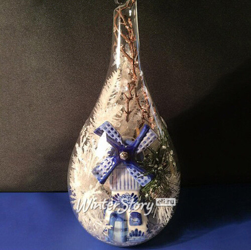 Стеклянный шар для декора Капля 20*10 см Edelman