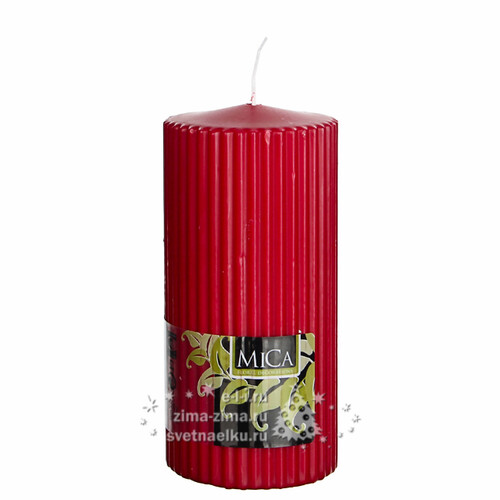 Свеча рифленая Аура Макси, 150*70 мм, красный Edelman