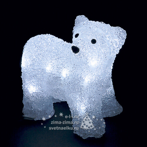 Медвежонок светящийся, 19 см, уличный, 16 белых LED ламп Царь Елка
